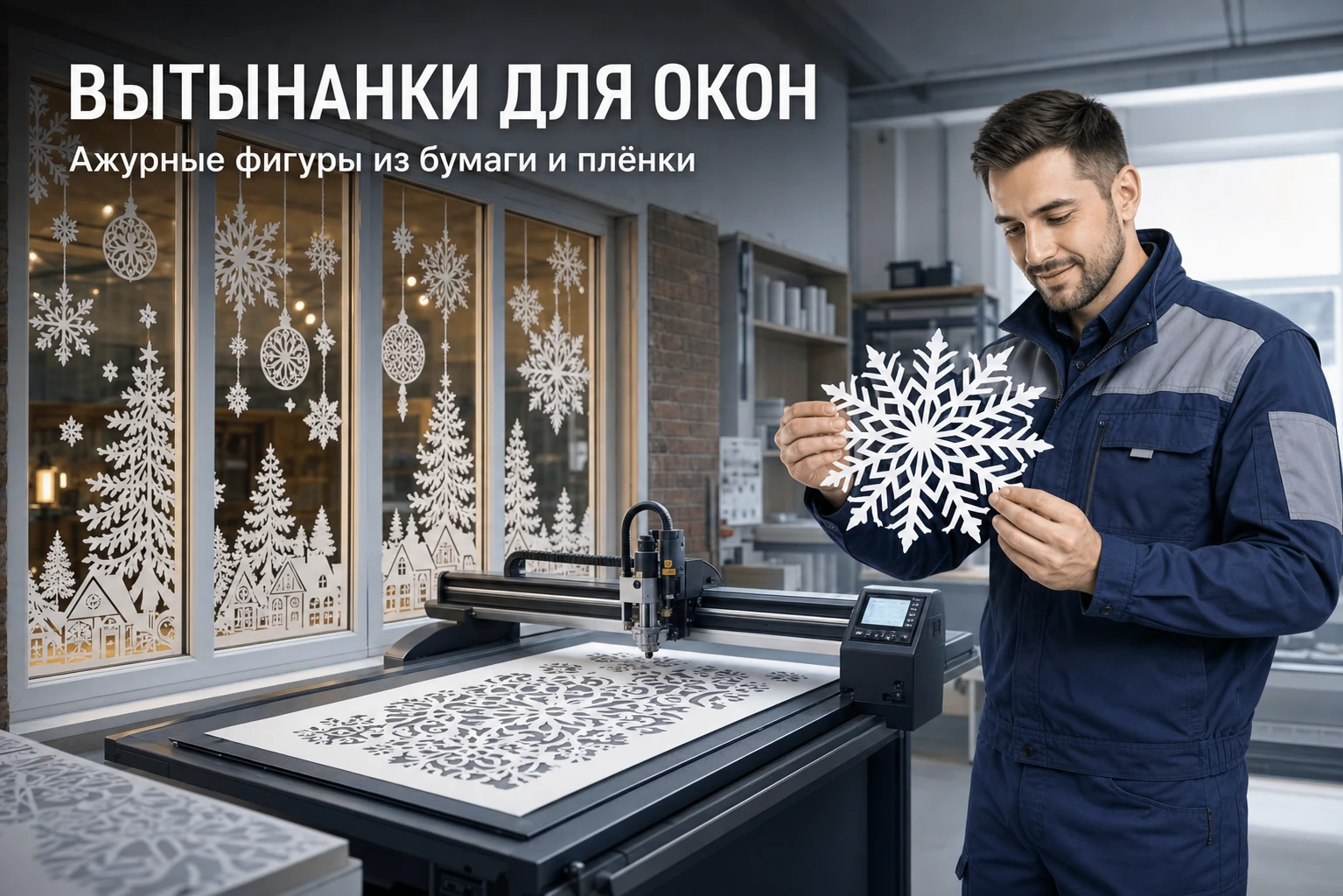 Белые ажурные вытынанки для украшения окон и их изготовление на планшетном плоттере