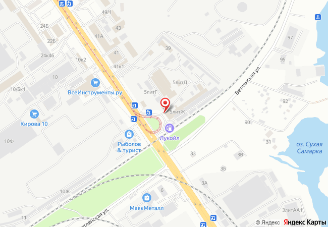 Карта расположения ООО «Практика», Самара, проспект Кирова, 5В